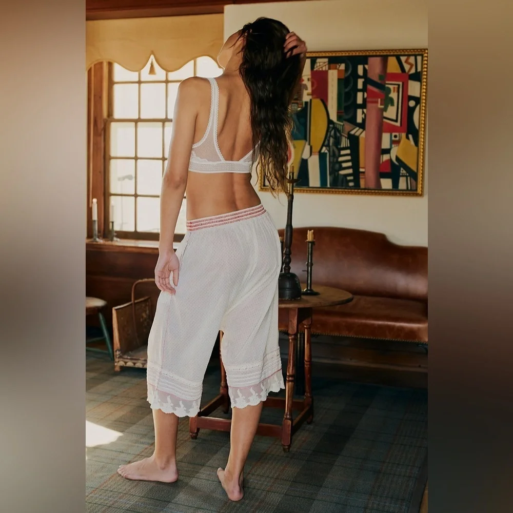 New! Free People Endless Afternoon Bloomers Swiss Dot Embroidered Lace Harem 🌹 M